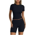 thumbnail image 1 of qolati Womens 2 Piece Lounge Sets Casual Workout Short Matching Sets Y2k Clothing Going Out Two Piece Outfits Gym Tracksuit, 1 of 8