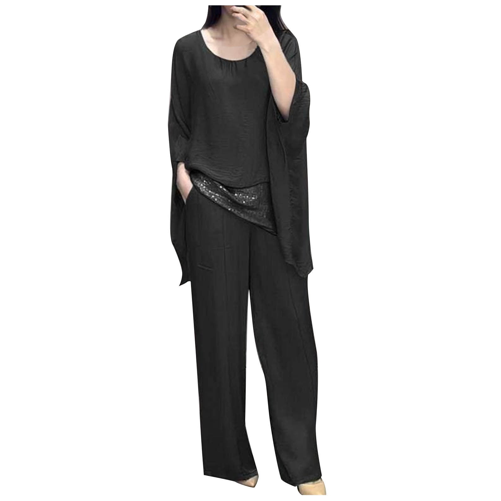 Ladies Elegant Set of Casual Blouse and Wide Cut Pants main image 0