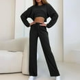 thumbnail image 1 of qolati Womens 2 Piece Sweatsuit Outfits Long Sleeve Cutout Pullover Tops and Drawstring Pants Tracksuit Y2k Fall Clothes Lounge Set with Pockets, 1 of 7