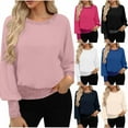 thumbnail image 1 of qolati Womens Dressy Casual Tops Business Glitter Long Sleeve Shirts Sparkly Sequin Crewneck Work Office Cute Blouses Trendy Fall Outfits White S, 1 of 6