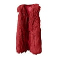 thumbnail image 1 of qolati Womens Faux Furs Vest Jackets Winter Warm Mid-Length Coat Fluffy Shaggys Sleeveless Jacket Fashion Casual Fuzzy Outerwear, 1 of 5