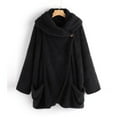 thumbnail image 1 of qolati Womens Fuzzy Fleece Hoodies Jackets Casual Open Front Button Long Sleeve Hooded Sweater Cardigan Lightweight Cozy Sherpa Outerwear Coats with Pockets, 1 of 7