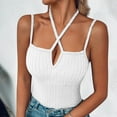 thumbnail image 1 of qolati Womens Halter Tank Tops Spaghetti Strap Adjustable Ribbed Going Out Tops 2025 Summer Fashion Backless Shirts Sleeveless Tunic Tops Y2k Clothes, 1 of 9