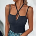 thumbnail image 1 of qolati Womens Halter Tank Tops Spaghetti Strap Adjustable Ribbed Going Out Tops 2025 Summer Fashion Backless Shirts Sleeveless Tunic Tops Y2k Clothes, 1 of 9
