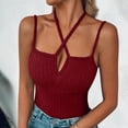 thumbnail image 1 of qolati Womens Halter Tank Tops Spaghetti Strap Adjustable Ribbed Going Out Tops 2025 Summer Fashion Backless Shirts Sleeveless Tunic Tops Y2k Clothes Clearance, 1 of 9