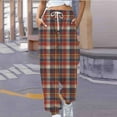 thumbnail image 1 of qolati Womens High Waist Sweatpants Casual Plaid Print Cinch Bottom Sports Pants Athletic Loose Workout Joggers Lounge Trousers, 1 of 5