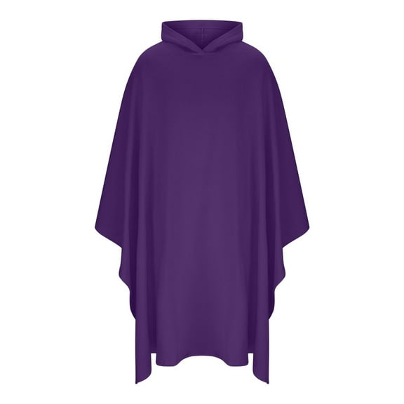 qolati Womens Hoodies Long Cloak Mens Unisex Lightweight Fleece Ruffle Hooded Poncho Sweater Wrap Topper Elegant Shawls Cape for Halloween Costumes