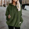 thumbnail image 1 of qolati Womens Hoodies Sherpa Winter Wram Long Sleeve Pullover Sweater Fuzzy Fleece Sweatshirt Oversized Hoodie Cozy Outerwear with Pockets Green XXL, 1 of 6