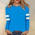thumbnail image 1 of qolati Womens Long Sleeve Shirts Oversized Color Block Casual Crewneck Tops Tshirt Lightweight Basic Tees Fall Fashion Clothes Outfits 2024, 1 of 5