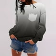 thumbnail image 1 of qolati Womens Oversized Sweatshirts Lightweight Striped Color Block Crewneck Long Sleeve Shirts 2024 Fall Pullover Tops with Pocket, 1 of 7