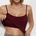 thumbnail image 1 of qolati Womens Padded Cami Tank Tops Square Neck Double Lined Spaghetti Strap Built in Bra Shirts Slim Fitted Basic Workout Cloths Red L, 1 of 5