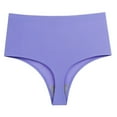 thumbnail image 1 of qolati Womens Seamless Cheeky Panties High Waisted Seamless Thongs for Women Breathable No-Show Underwear, 1 of 3