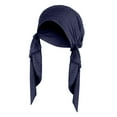 thumbnail image 1 of qolati Womens Solid Color Baseball Cap Pre-Tied Turban Hats Islam Muslim Head Scarf Hat Ruffle Chemo Headwraps Scarf Hats, 1 of 3