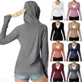 thumbnail image 1 of qolati Womens Sun Shirts UPF 50+ UV Protection SPF Long Sleeve Hiking Fishing Running Hoodies Outdoor Lightweight Quick Dry Sweatshirts Rose Gold L, 1 of 8