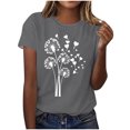 thumbnail image 1 of qolati Womens Tops 2024 Summer Crew Neck Short Sleeve Tunic Shirts Vintage Floral Print Casual Loose Fit T Shirts Trendy Blouses, 1 of 4