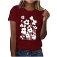 thumbnail image 1 of qolati Womens Tops 2024 Summer Crew Neck Short Sleeve Tunic Shirts Vintage Floral Print Casual Loose Fit T Shirts Trendy Blouses, 1 of 4