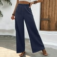 thumbnail image 1 of qolati Womens Wide Leg Pants Casual Elastic High Waisted Comfy Lounge Pants Trendy Solid Color Flowy Holiday Palazzo Pants, 1 of 7