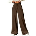 thumbnail image 1 of qolati Womens Wide Leg Sweatpants Baggy Lightweight High Waisted Workout Flare Pants Drawstring Athletic Casual Comfy Lounge Pants 2024 CoffeeXXL12, 1 of 8
