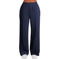 thumbnail image 1 of qolati Womens Wide Leg Sweatpants Baggy Lightweight High Waisted Workout Pants Casual Comfy Lounge Pants Trousers with Pockets 2024 Blue XL 10, 1 of 5