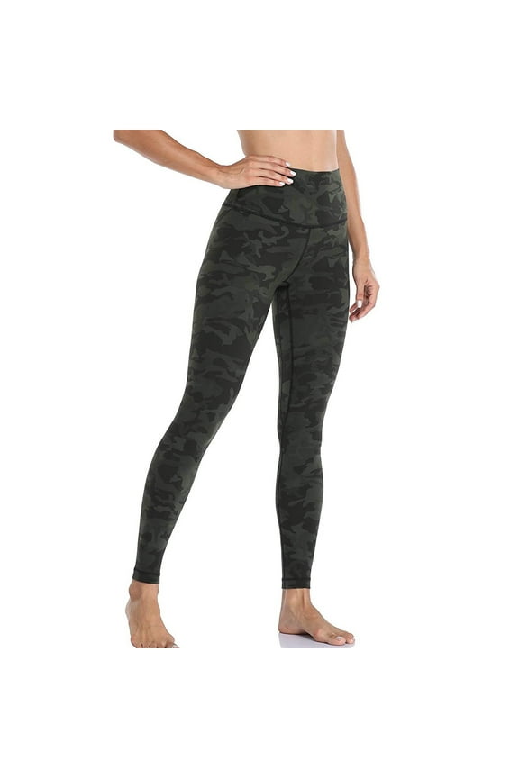 Workout Leggings for Women Sporty Camouflage High Waisted Yoga Pants Tummy Control Compression Running Gym Tights Sweatpants
