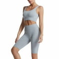 thumbnail image 1 of qolati Workout Sets for Women Seamless Crop Tank Tops High Waist Leggings Matching Sets 2 Piece Outfits Sleeveless Yoga Workout Gym Sweatsuits, 1 of 3