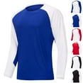 thumbnail image 1 of qolati Workout Shirts for Men Casual Raglan 3/4 Long Sleeve Athletic Tees Tops Plus Size Soft Basic Sports Baseball Gym T Shirts Red M, 1 of 9