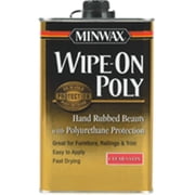 Minwax Wipe-On Poly Oil-Based Polyurethane Finish, Satin, Clear, 1 Quart