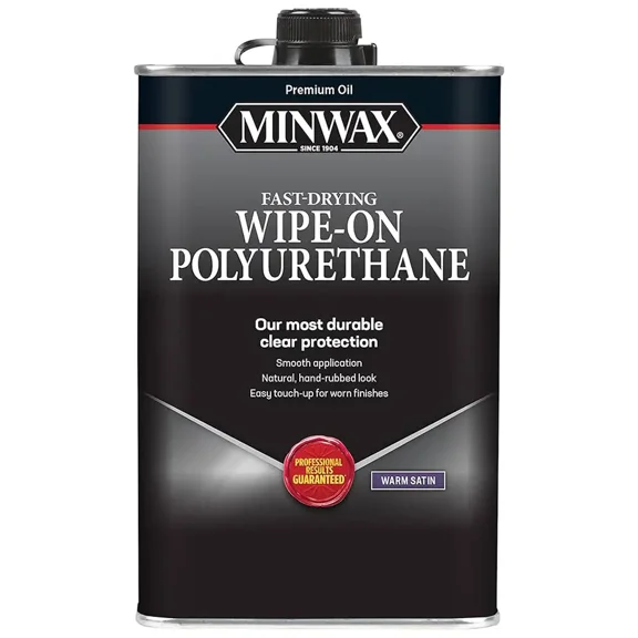 Minwax Wipe-On Poly Oil-Based Polyurethane Finish, Satin, Clear, 1 Quart