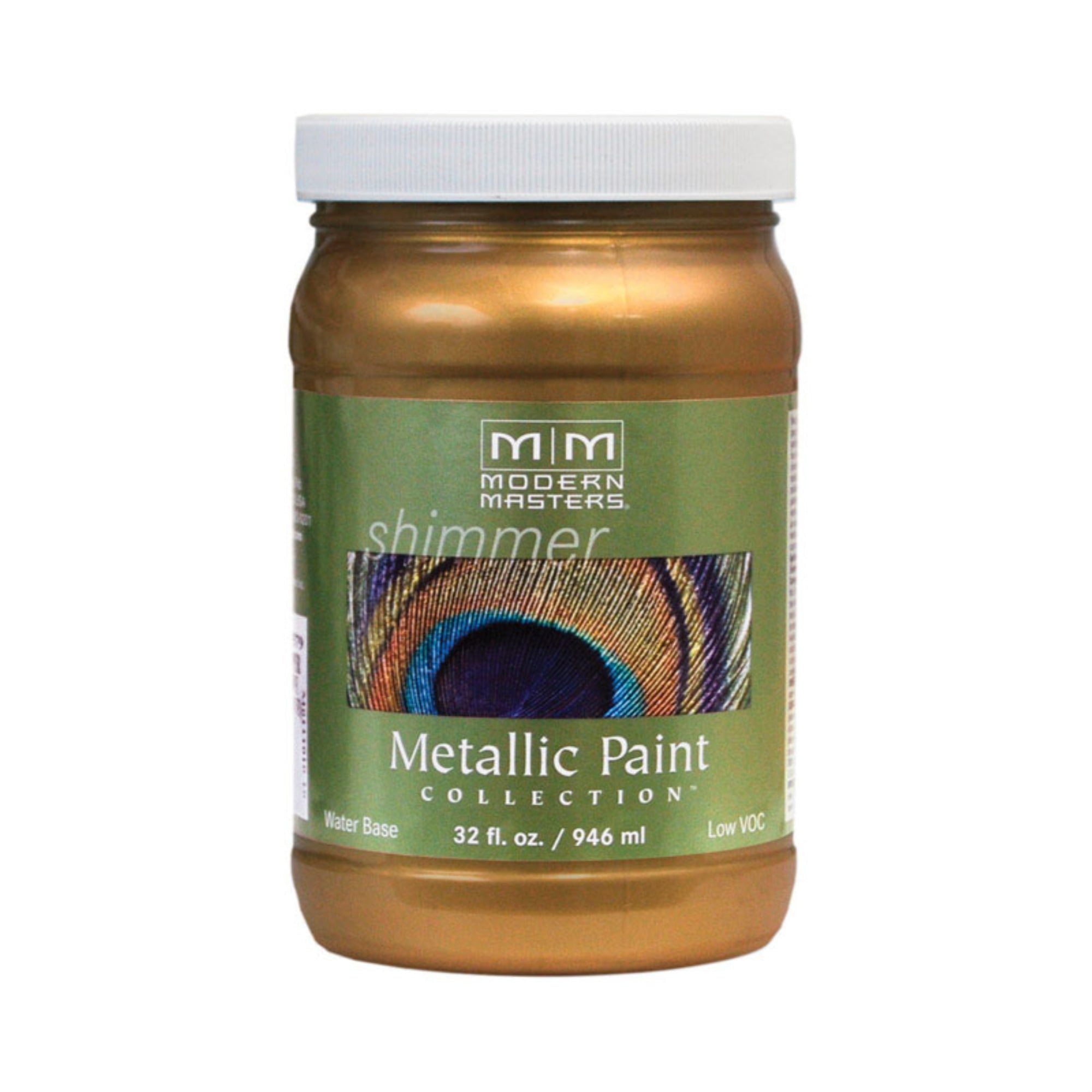 30 oz Modern Masters ME289 Brass Metallic Paint Collection, Satin Water-Based Decorative Metallic Paint