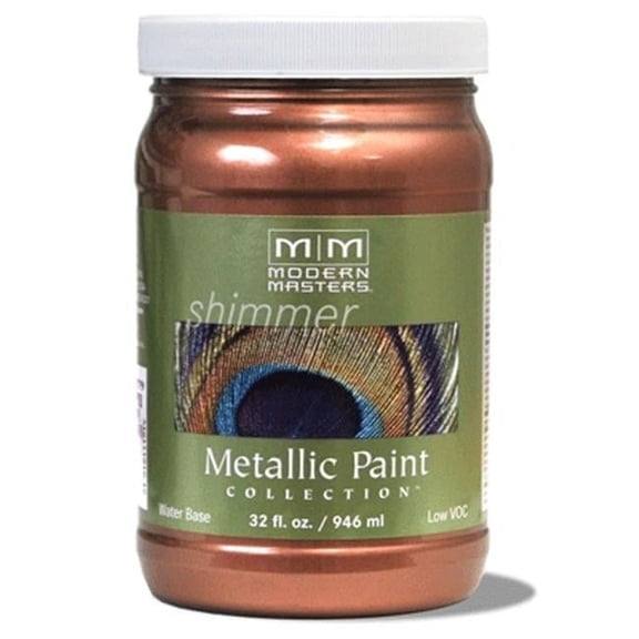 30 oz Modern Masters ME579 Copper Penny Metallic Paint Collection, Satin Water-Based Decorative Metallic Paint