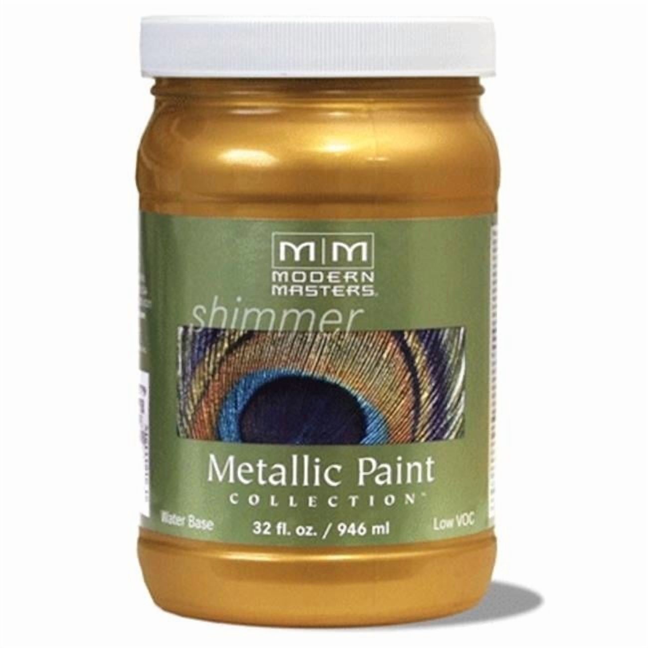 30 oz Modern Masters ME659 Olympic Gold Metallic Paint Collection, Satin Water-Based Decorative Metallic Paint
