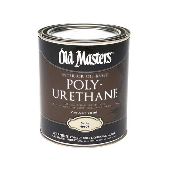 qt Old Masters 49604 Clear Polyurethane Interior Oil-Based Finish, Satin