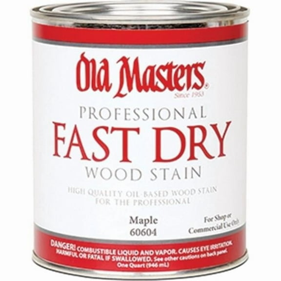qt Old Masters 60604 Maple Fast Dry Stain Interior Oil-Based Wood Stain