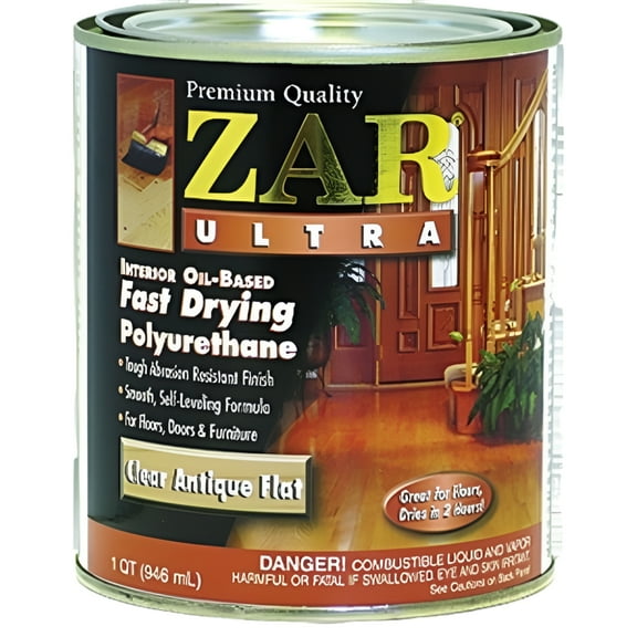 qt UGL 33912 Clear Zar, Poly SL Interior Oil-Based Polyurethane Finish, Matte