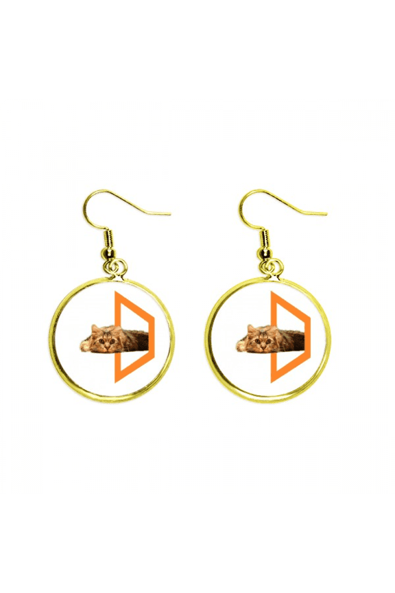 quadrilateral cat lie sleep pet earring dangle en drop earring jewelry woman