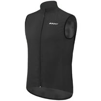 Leopatrix Men's Windproof Cycling Vest with Lightweight Full-Zip Sleeveless Biking Jacket, Black (L)