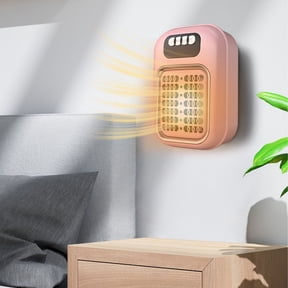 quanjun 600W Small Space Heater,110V Wall Heater,Small Wall Outlet Heater with Adjustable Thermostat,LED Display, Mini Heater for RV and Home Office Bathroom Indoor Use