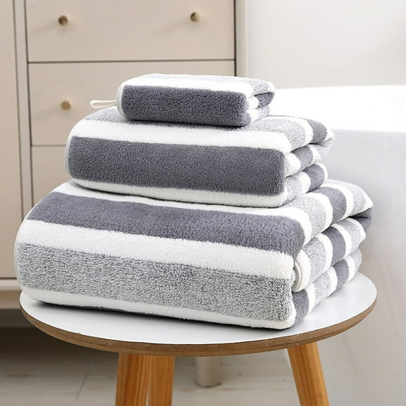 quanjun Bath Towels Clearance,Bathroom Towel Set of 3- 1 Bath Towel, 1 Hand Towel, 1 Wash Cloth,Sustainable,Soft,Highly Absorbent 3 Piece Cotton Bath Towel Set Ideal for Hotels,Spa,Bathroom,Dorm