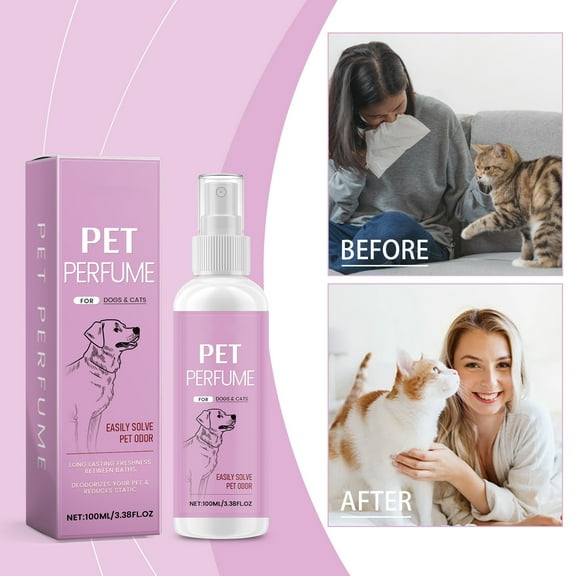 quanjun Natural Plant Extract Pet Deodorizing Spray - Gentle, Safe for Skin & Fur, Instant Odor Elimination, Long-Lasting Freshness, Air Purifier for Home & Pets
