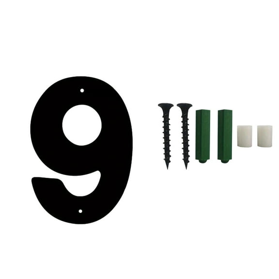 quanjun Three-dimensional Iron Digital Door Number,6" Innovative Wrought Iron Numbers,Solid Home Address Numbers,Easy Install with Matching Screws 9