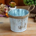 thumbnail image 1 of quanjun Vintage Metal Iron Keg Flower Pot Hanging Balcony Garden Plant Planter Decor Pot, 1 of 2