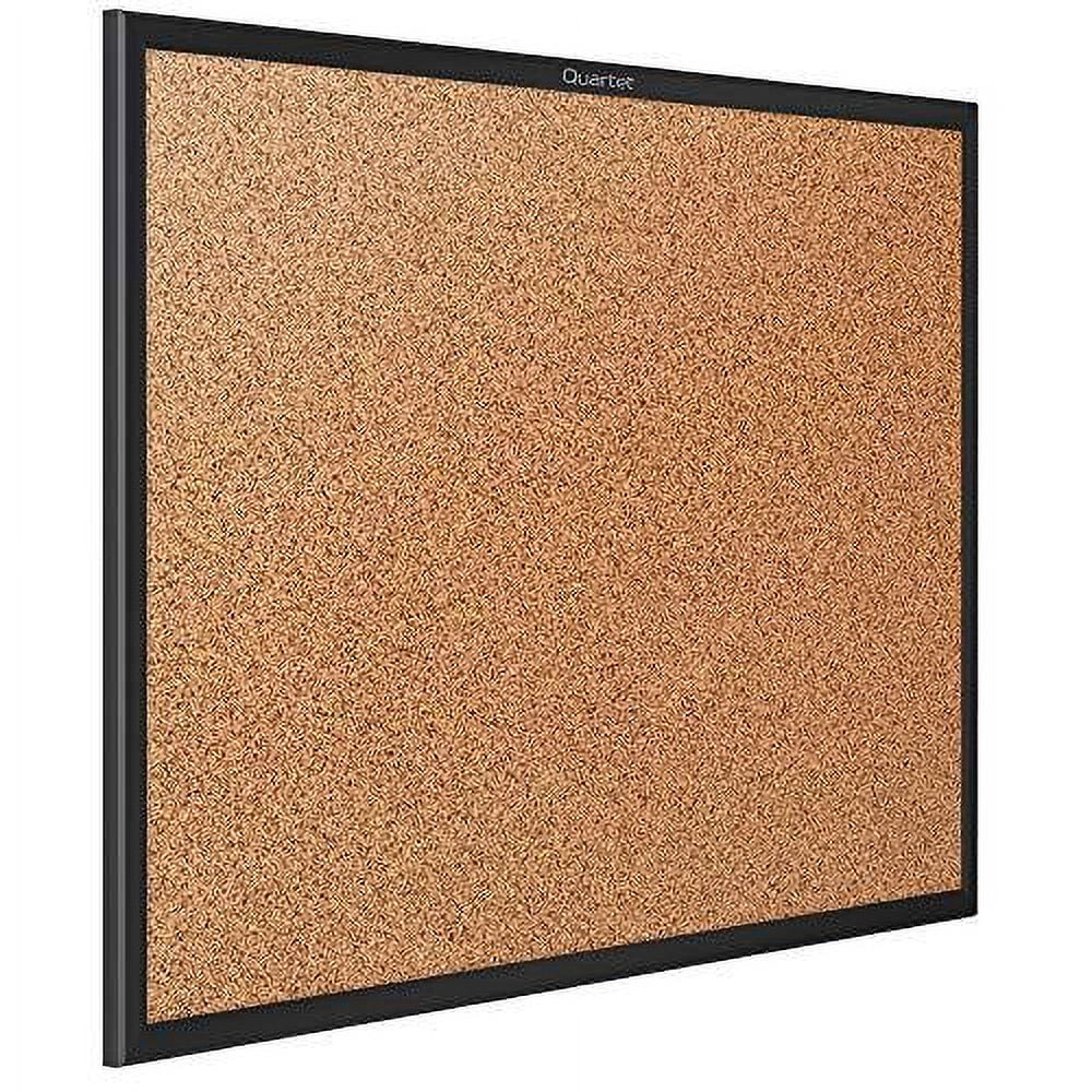 quartet cork board, bulletin board, 3' x 2' corkboard, black frame (2303b)