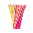 thumbnail image 1 of Bouanq 100pcs Disposable Smoothie Straws With Spoon Assorted Colors Milkshake Drinking Plastic Straws, 1 of 6
