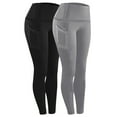 thumbnail image 1 of qucoqpe 2PC Women Fashion High Waist Yoga Pants Solid Slim Fitting Workout Leggings Athletic Sports Pants with Pockets, 1 of 6