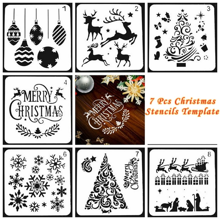Christmas Stencils (Pack of 8) Christmas Craft Supplies