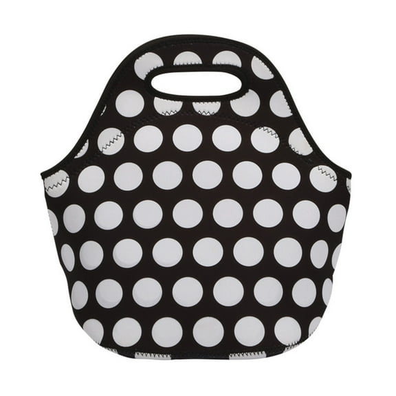 Bouanq Babys Adults Lunch Bag Outdoor Portable Insulated Waterproof Picnic Tote Bag Cute Polka Dots Stripe Lunch Box Food Container for School Office Suppies