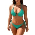 thumbnail image 1 of qucoqpe Bikini Sets for Women Cute Two-piece Bathing Suit Summer Fashion Casual Solid Color Swimsuit, 1 of 5