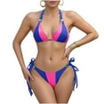 thumbnail image 1 of qucoqpe Bikini Sets for Women Summer Two-piece Bathing Suit Fashion Color Block Swimsuit, 1 of 5