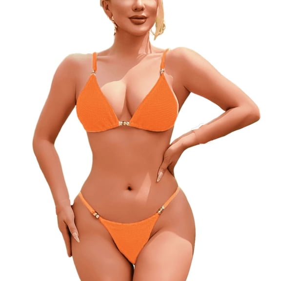 qucoqpe Bikini Sets for Women Two Piece Swimsuit Beach Vacation Swimwear Fashion Cute Bathing Suit