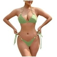 thumbnail image 1 of qucoqpe Bikini Sets for Women Two-piece Bathing Suit Fashion Cute Casual Solid Color Swimsuit Summer Vacation Swimwear, 1 of 5